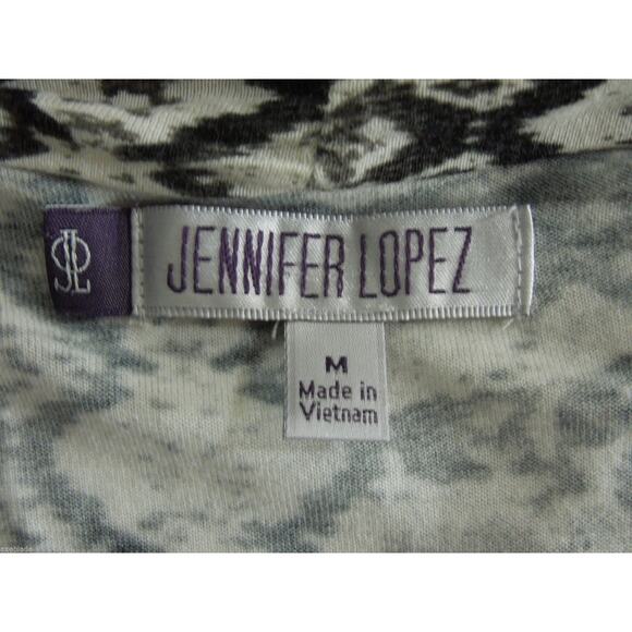 JENNIFER LOPEZ Cowl Neck Top M MEDIUM Womens Printed Cross Front - Picture 5 of 6